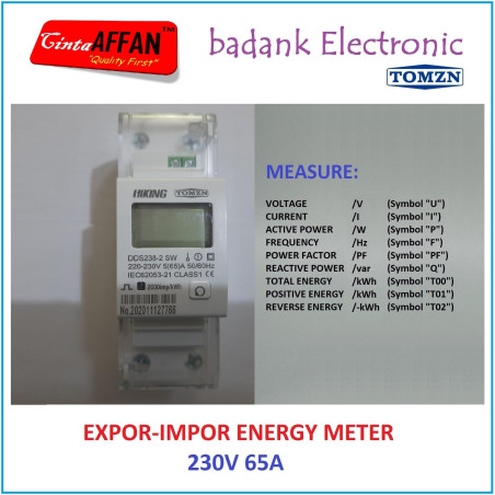 Energy kWh Meter - Expor Impor Exim Nett Positive Reverse Power PLTS